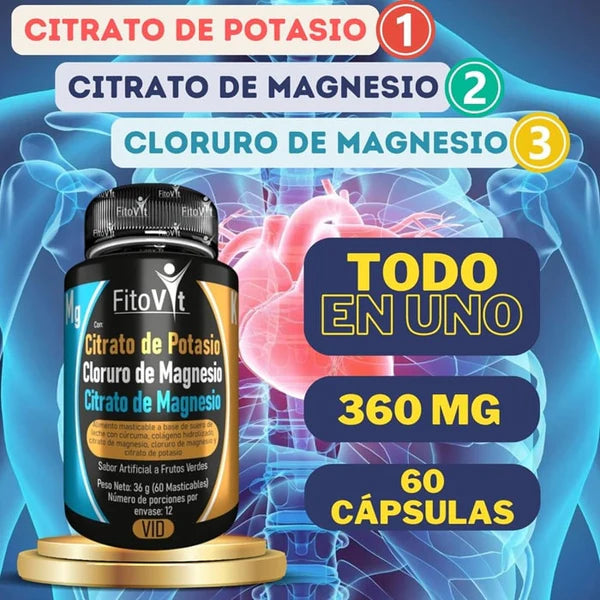 CITRATO DE POTASIO + CITRATO DE MAGNESIO + CLORURO DE MAGNESIO