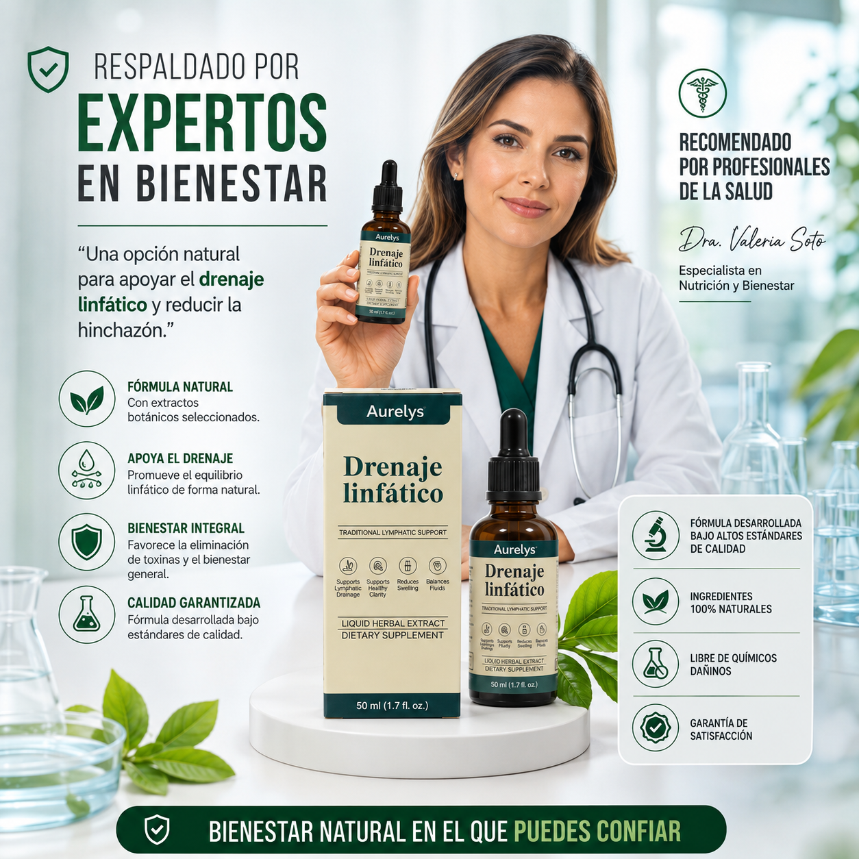 GOTAS DRENAJE LINFATICO | DRENA LA HINCHAZÓN DEL ROSTRO, ABDOMEN Y PIERNAS NATURALMENTE