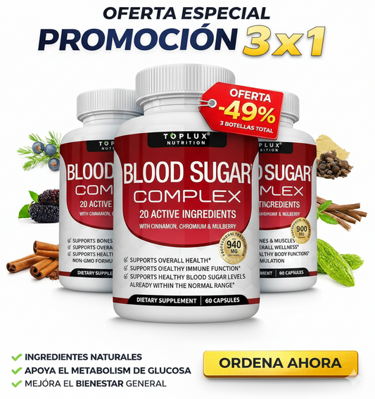 Blood Sugar – regula tus niveles de azúcar y mejora tu energía OFERTA ESPECIAL SOLO HOY 3X1